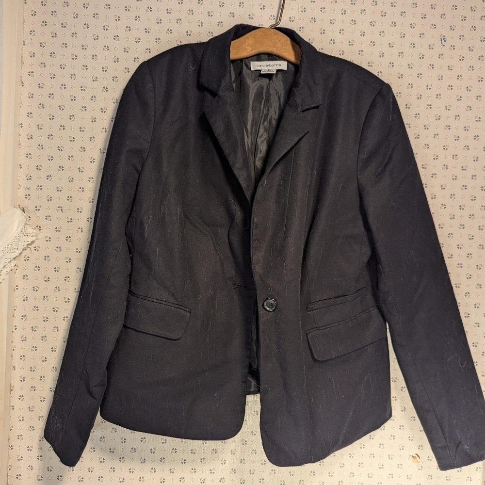 Liz Claiborne M Blazer Cotton sheen  Pockets NWOT Y2K Office Work Capsule